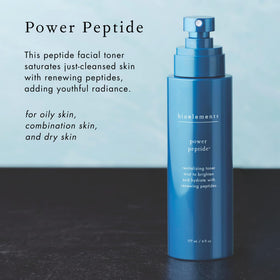 Bioelements ingredients label showing peptides and botanical extracts benefit