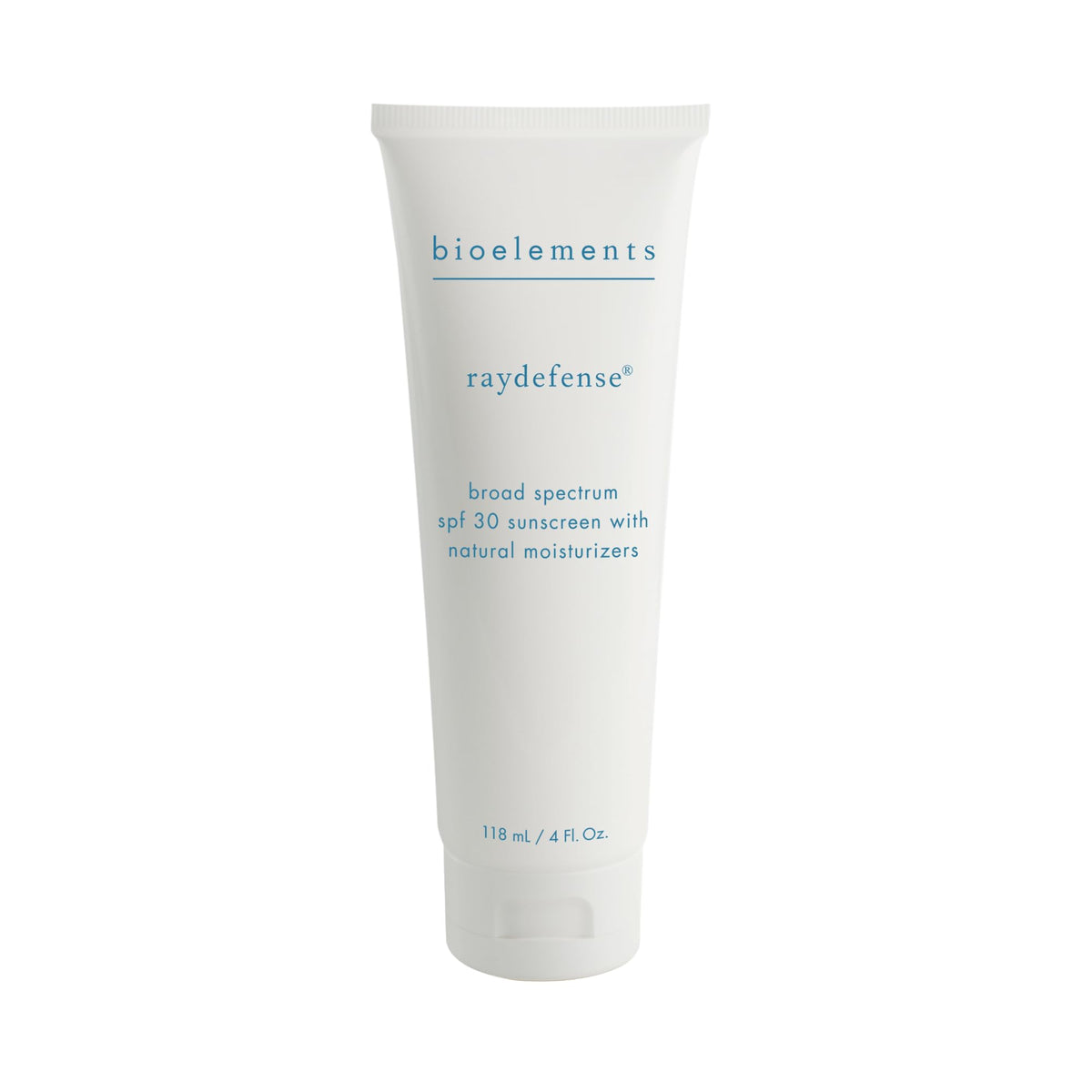 Bioelements RayDefense front packaging showing bottle and branding, clear protection