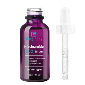 Bioglossy bottle beside moisturizer illustrating layering and enhanced hydration benefit