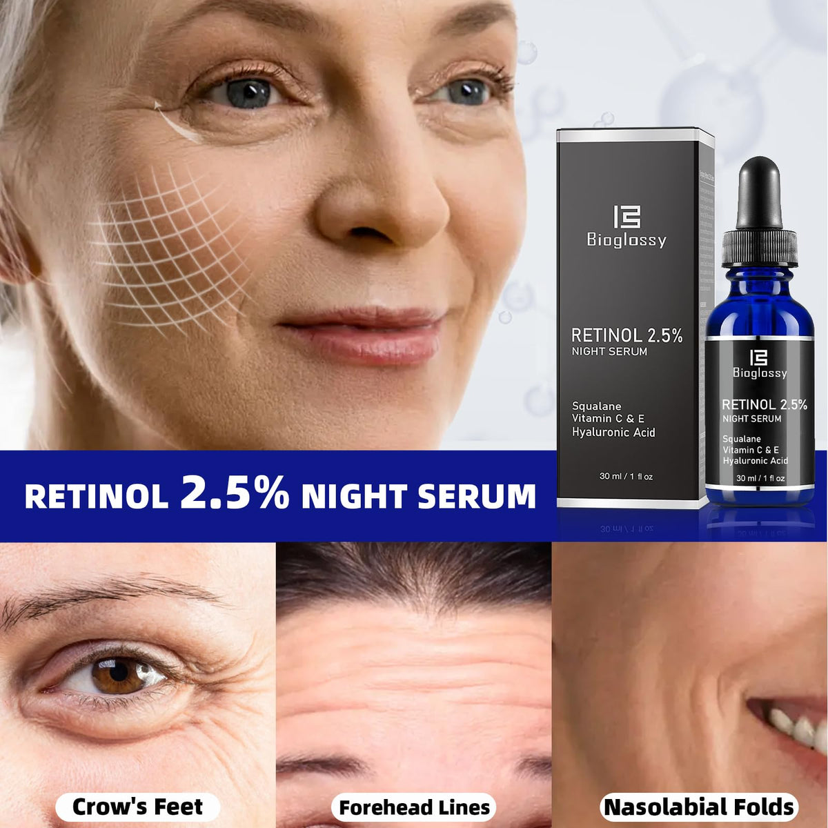 Bioglossy before and after conceptual illustration indicating texture improvement