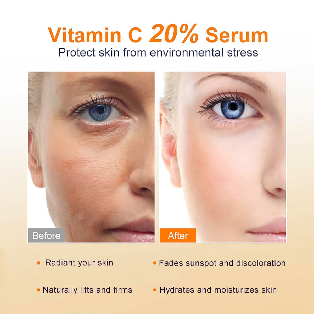Bioglossy skin before and after absorption showing smoother appearance