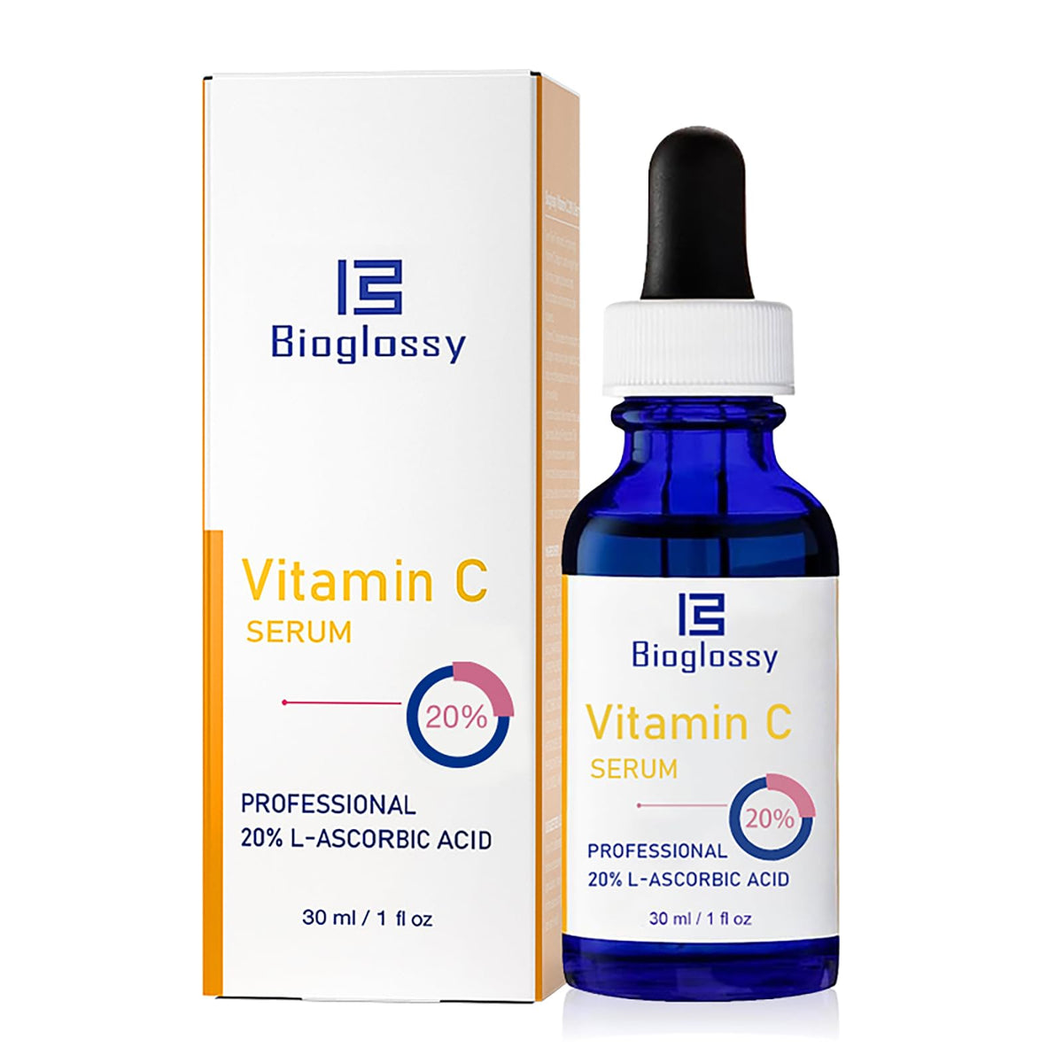 Bioglossy box and bottle flatlay emphasizing professional presentation