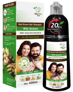 BIOGREEN ROOTS front bottle shot showing brand and dark brown color benefit