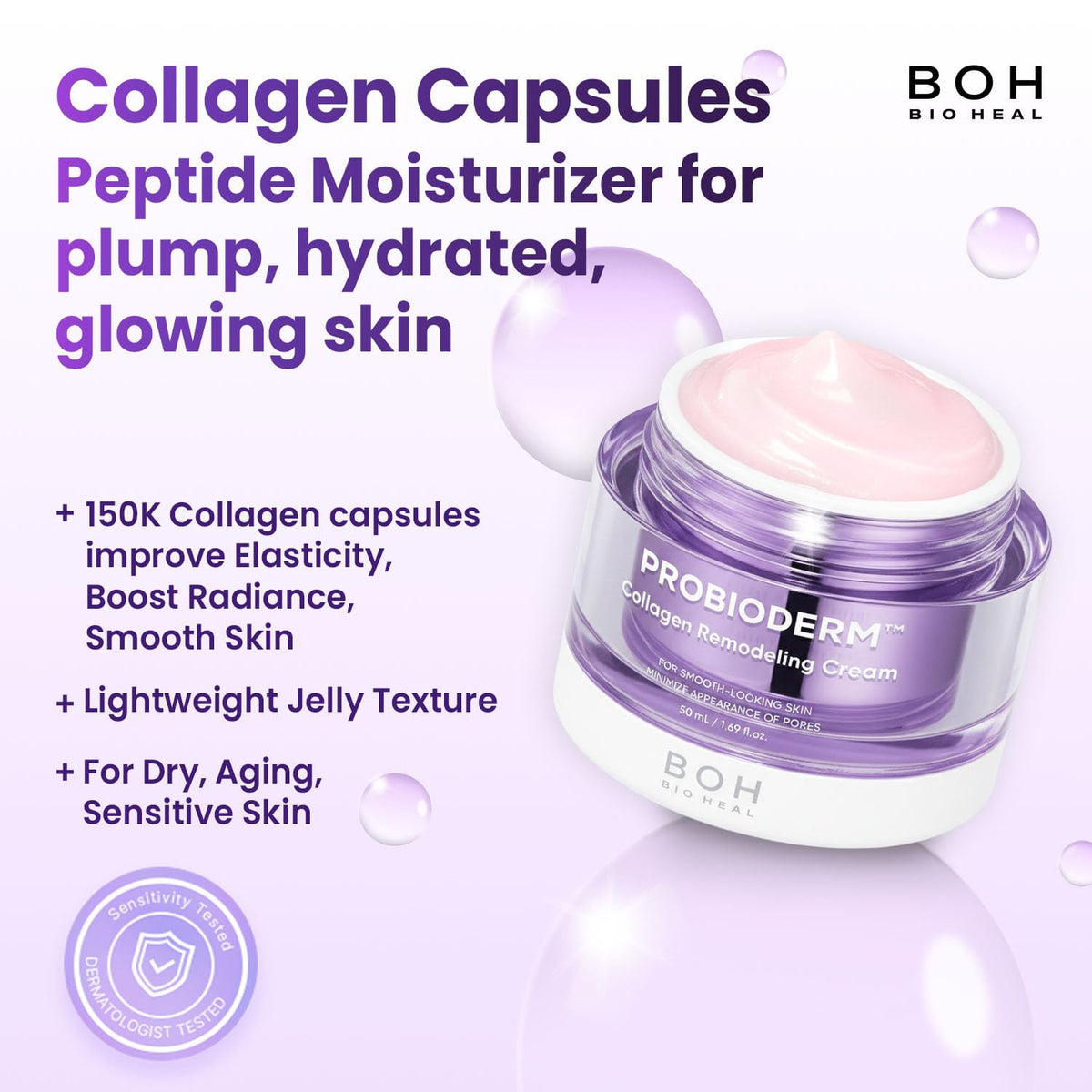 BIOHEAL BOH close-up of nano collagen capsules and texture benefits