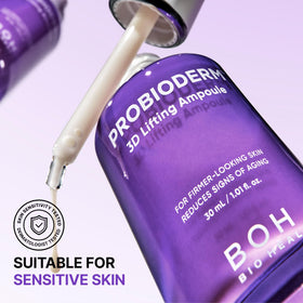 BIOHEAL BOH visual of peptides and probiotics highlighting elasticity support