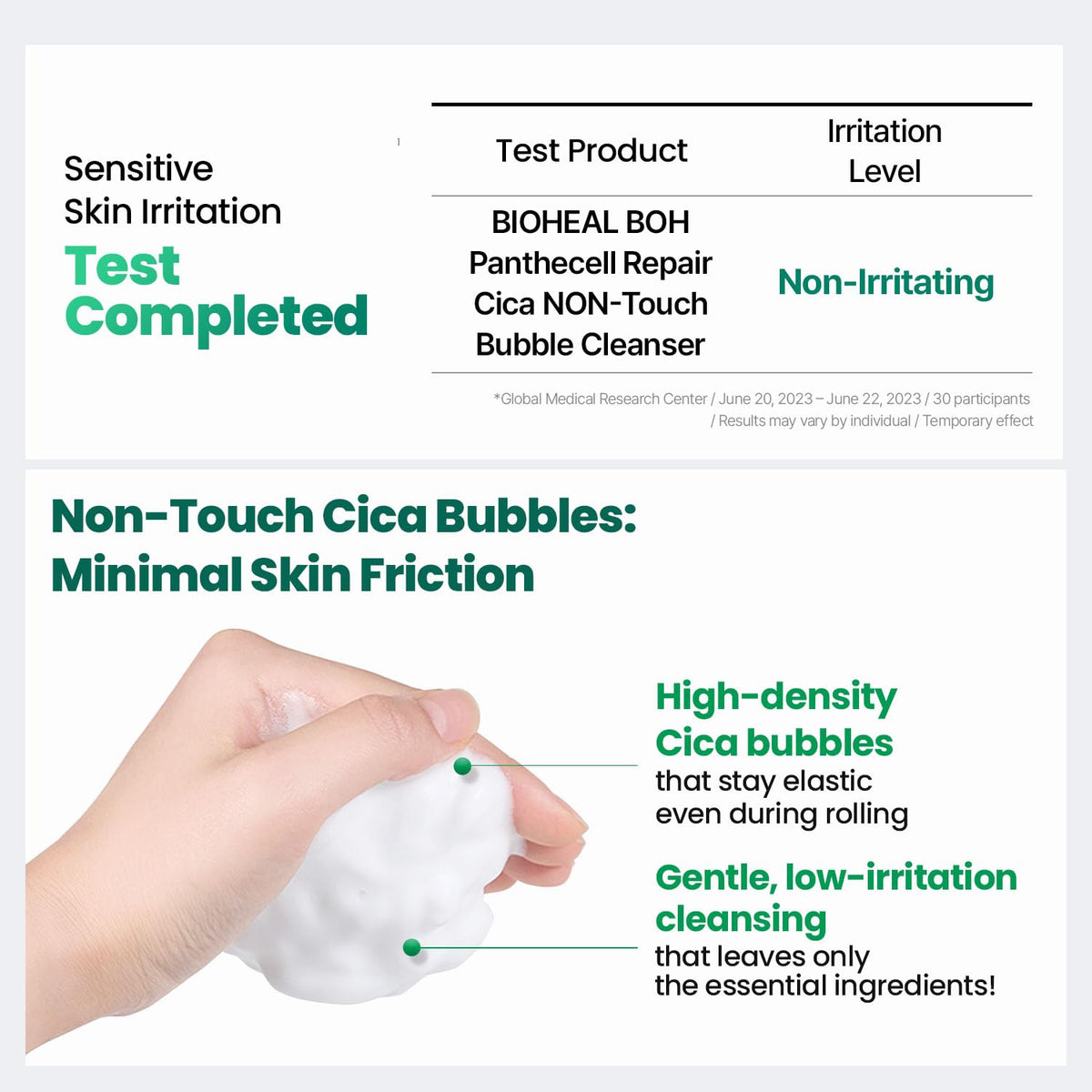 BIOHEAL BOH label ingredient panel highlighting PANTHECELL complex benefits