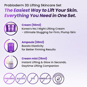 BIOHEAL BOH label detail highlighting 17-peptide and Probioderm technologies benefit