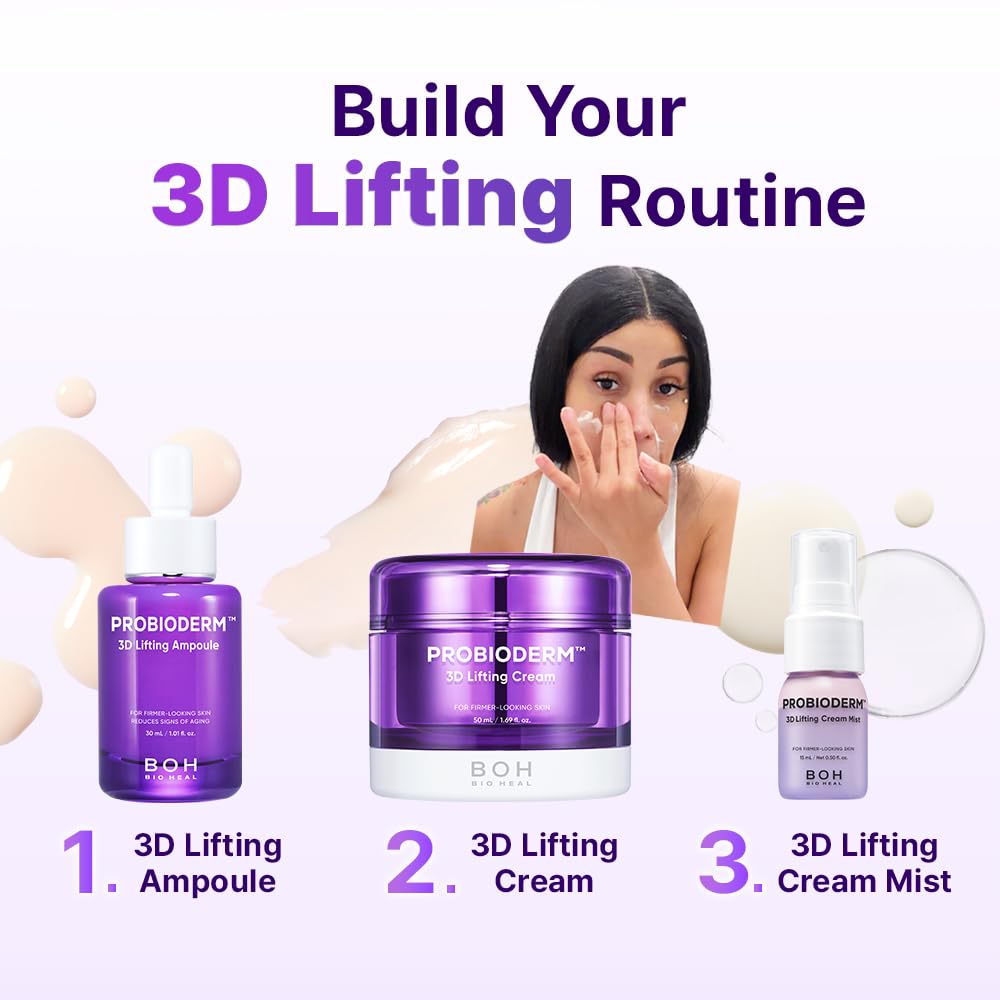 BIOHEAL BOH morning and night flatlay displaying step-by-step routine benefit