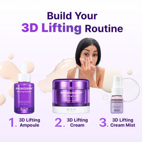 BIOHEAL BOH morning and night flatlay displaying step-by-step routine benefit