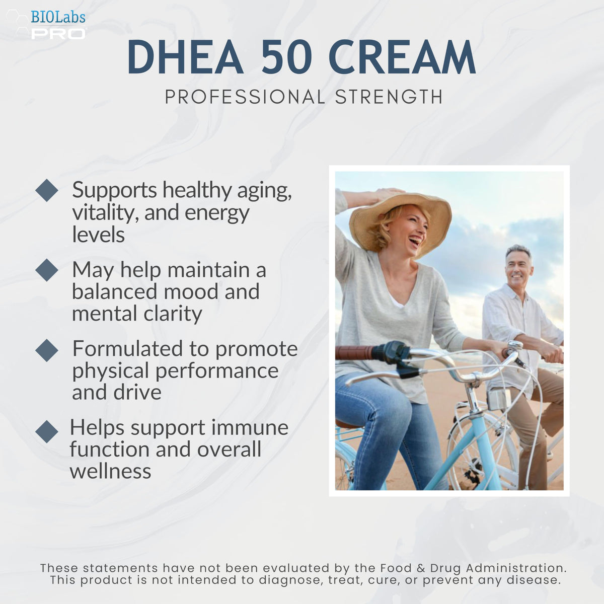 BIOLABS PRO pump dispensing lotion showing measured 50mg dose benefit control