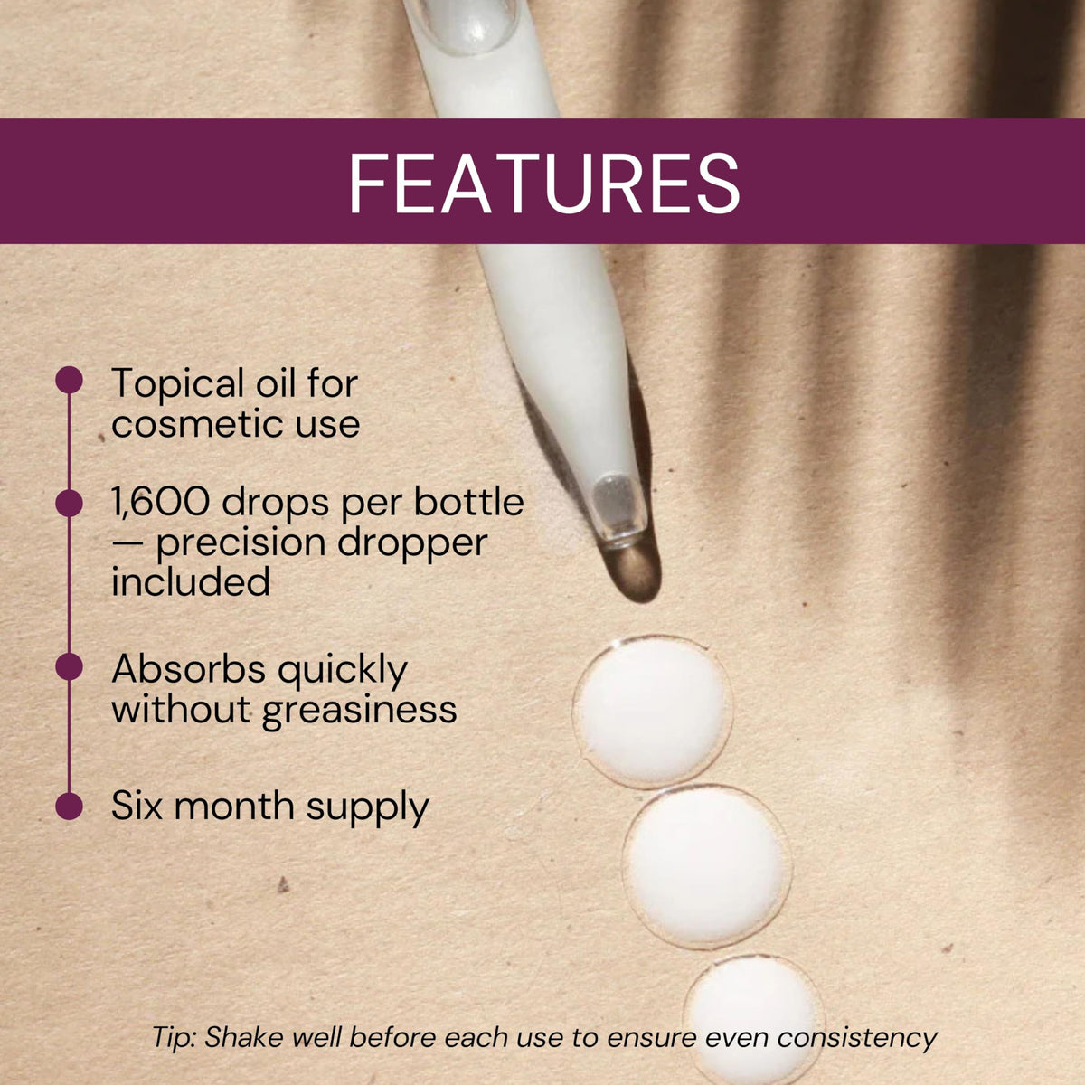 BIOLABS PRO oil texture on skin showing smooth absorption and moisturized feel