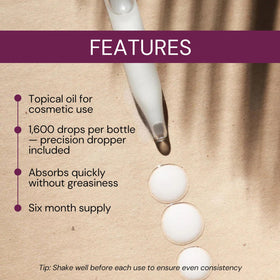 BIOLABS PRO oil texture on skin showing smooth absorption and moisturized feel