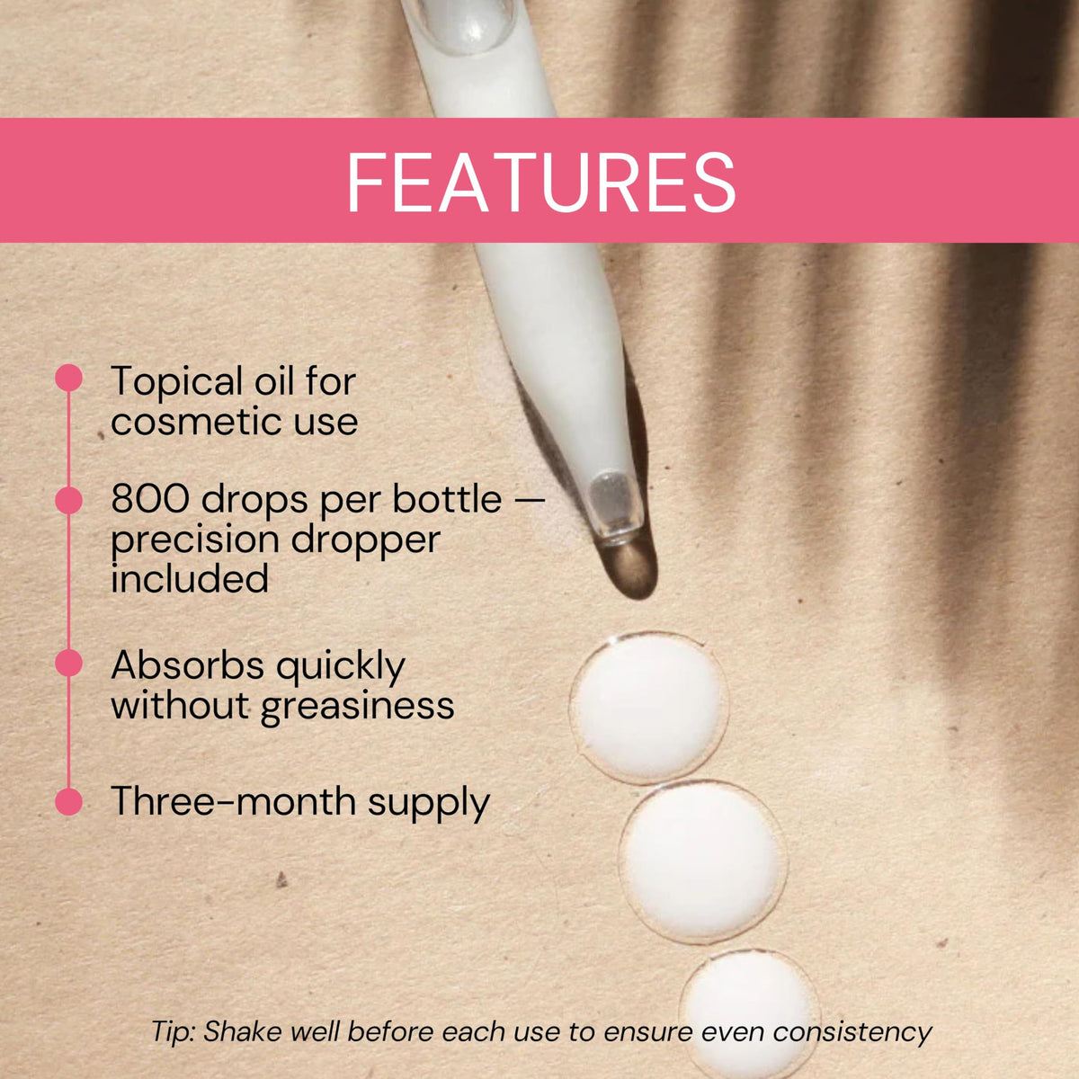 BIOLABS PRO oil texture on skin demonstrating smooth absorption and gentle feel