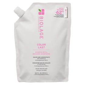 Biolage refill pouch front view showing branding and eco benefit