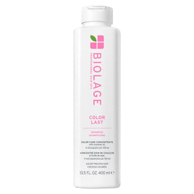 Biolage front bottle showing Color Last Shampoo and easy identification benefits