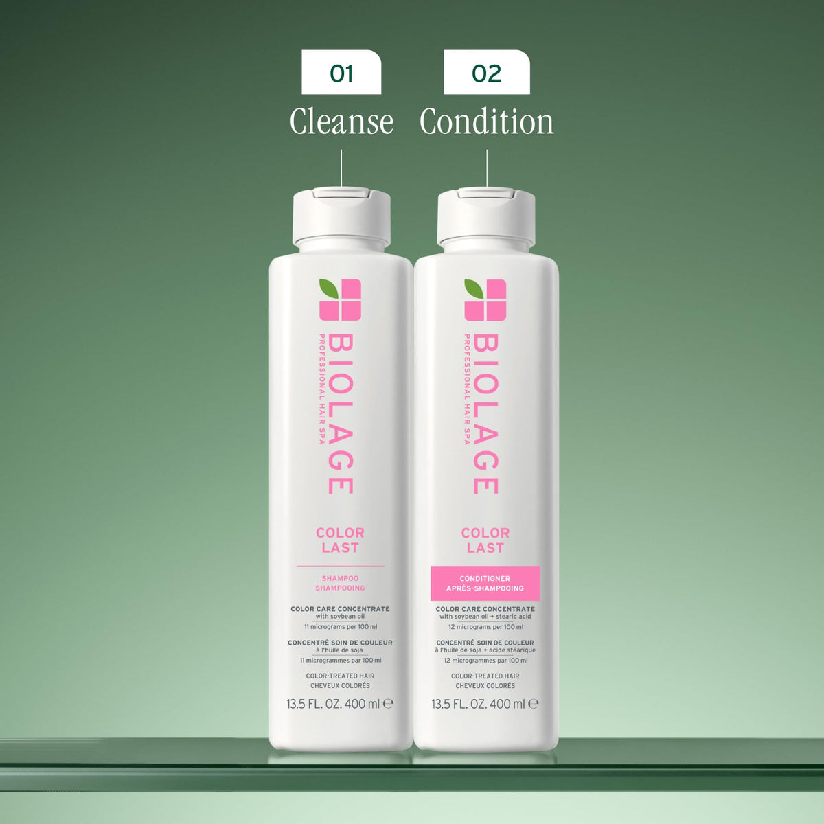 Biolage Color Last used on color-treated hair showing enhanced shine benefit