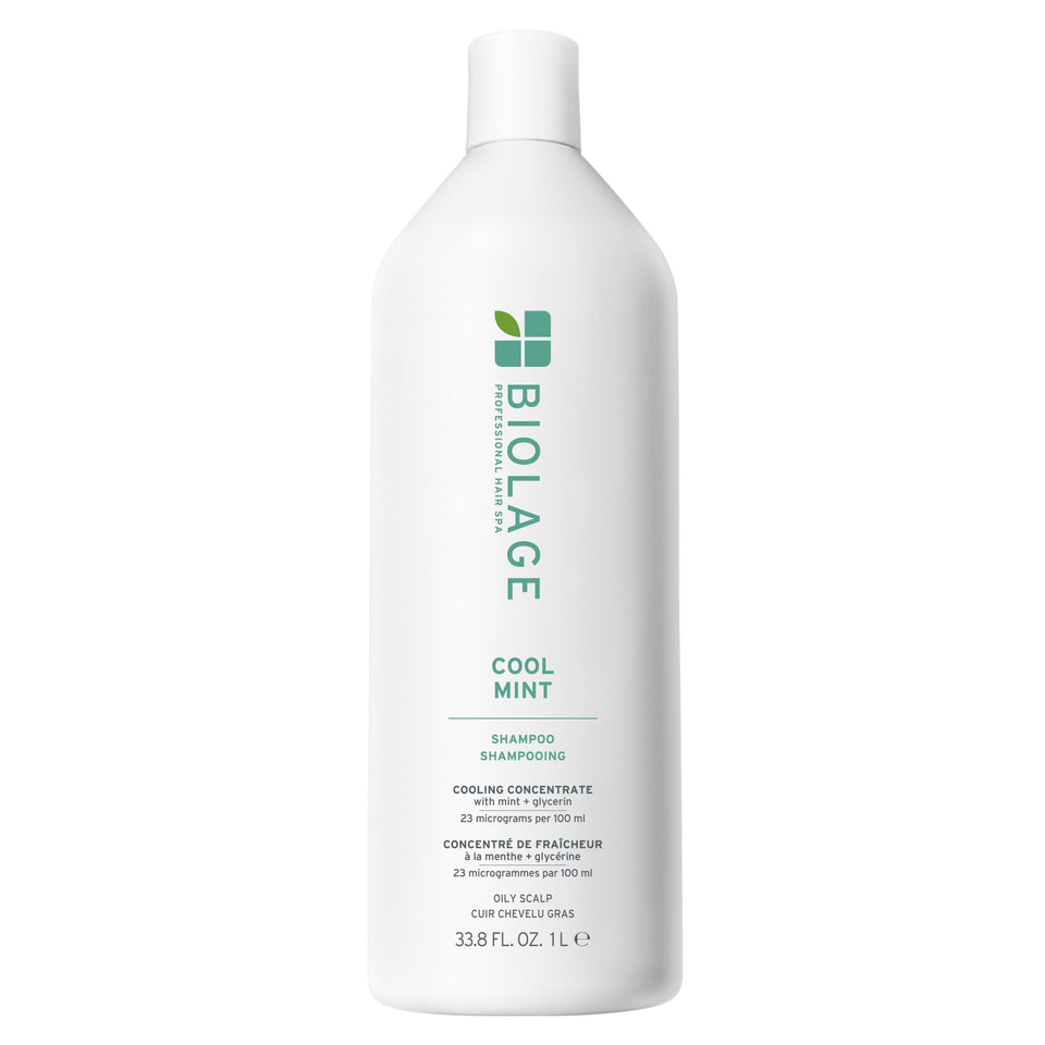 Biolage front packaging showing pump bottle and professional size benefit