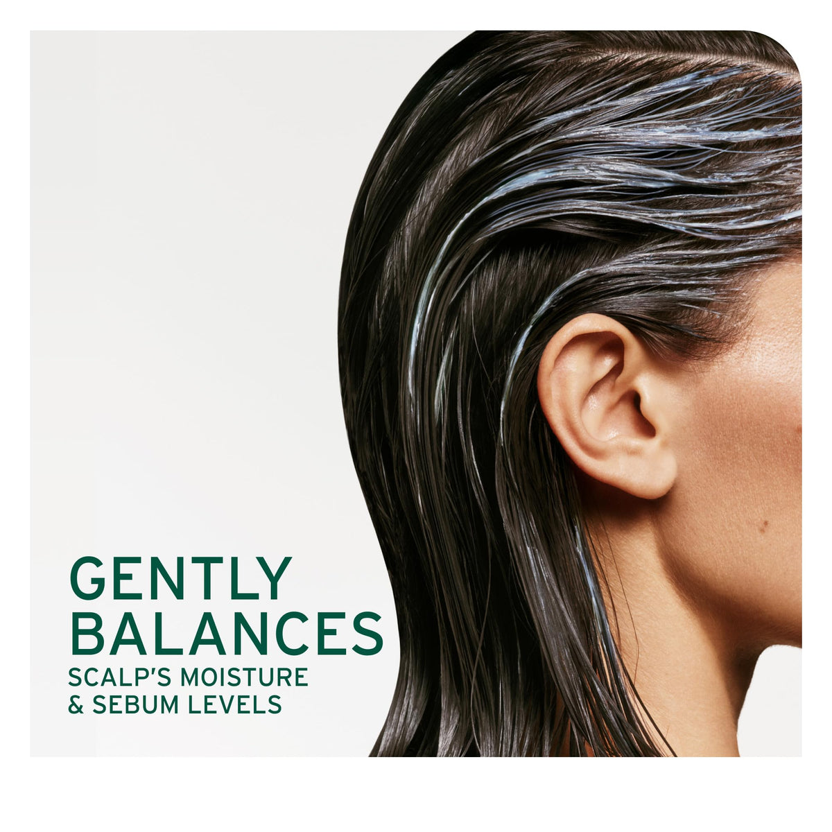 Biolage mint shampoo lather texture demonstrating gentle cleanse