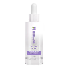 Biolage front packaging showing serum bottle and clear design for hydration