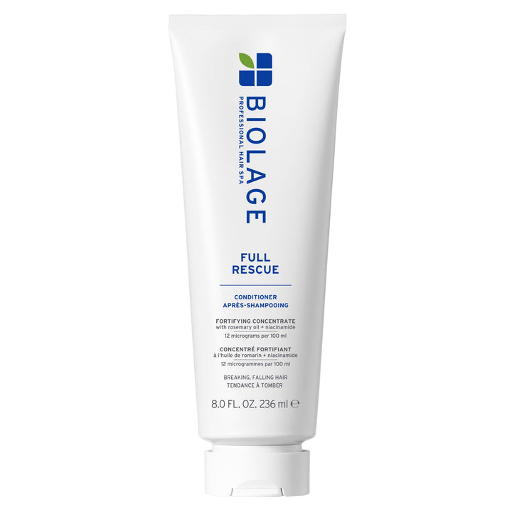 Biolage front packaging showing conditioner and fuller-looking hair benefit