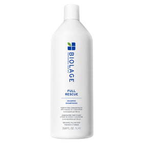 Biolage front bottle showing label and size, highlights fuller-looking hair benefit