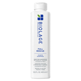 Biolage full rescue shampoo front packaging shows size and clear branding benefit fuller-looking hair