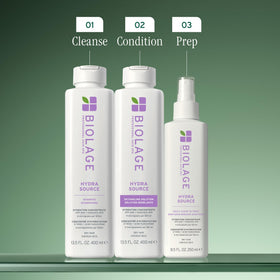 Biolage before and after hair ends showing reduced frizz and smoothness