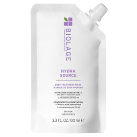 Biolage front packaging showing hydra source mask and clear benefits