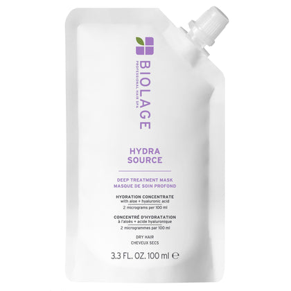 Biolage front packaging showing hydra source mask and clear benefits