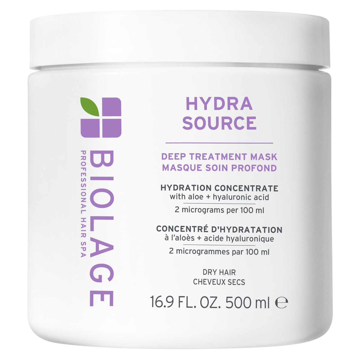 Biolage front packaging showing product and hydration benefit
