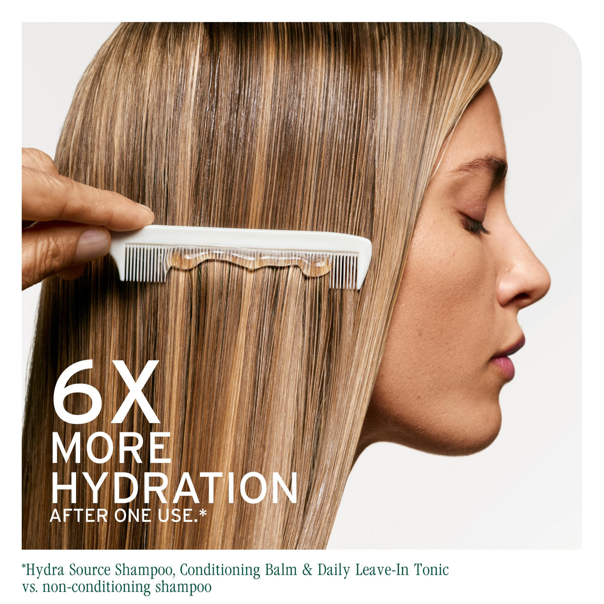 Biolage application on wet hair demonstrating instant detangling