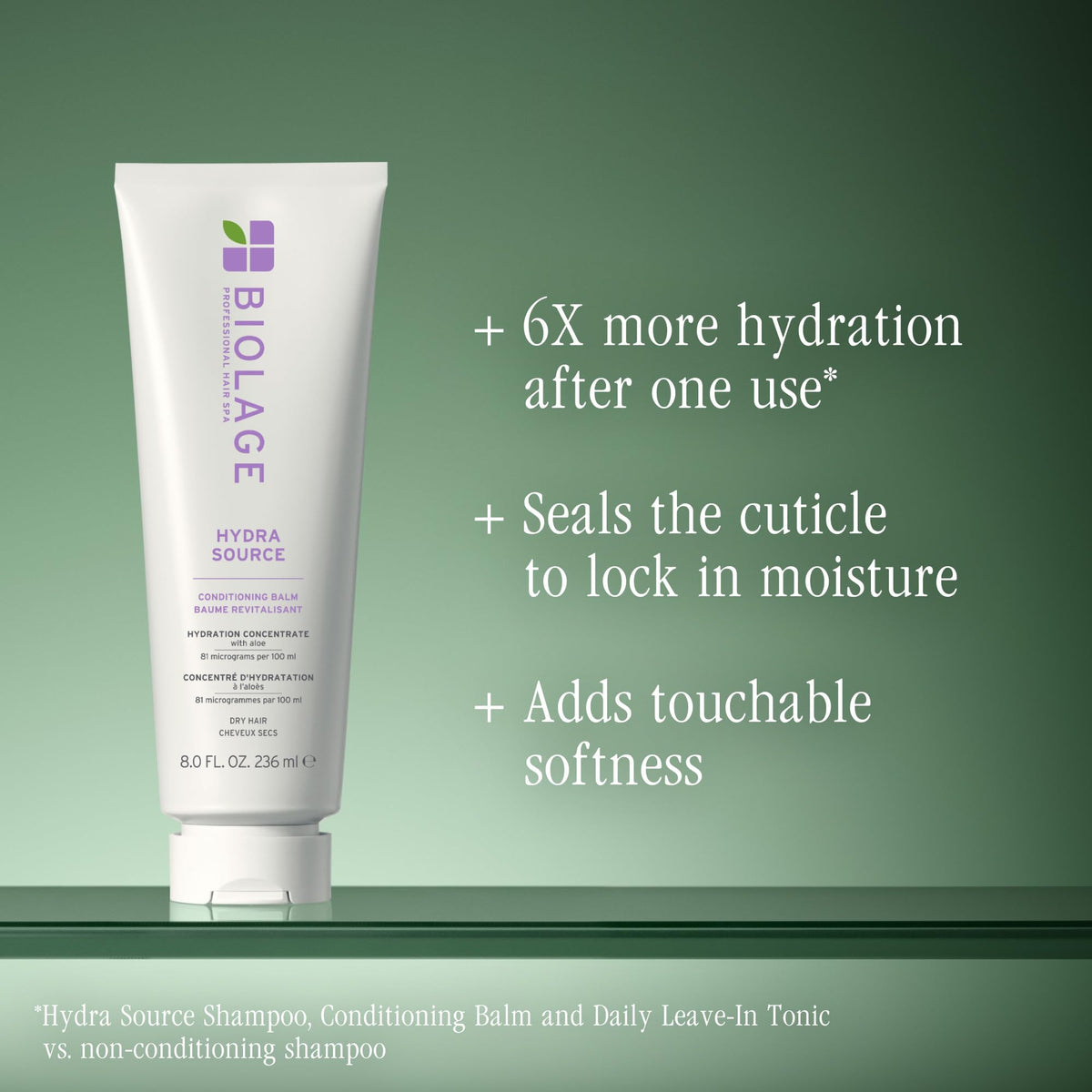 Biolage texture close-up of jelly-like balm showing spreadable hydration