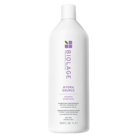 Biolage bottle front view showing hydrating shampoo branding and clean design benefit
