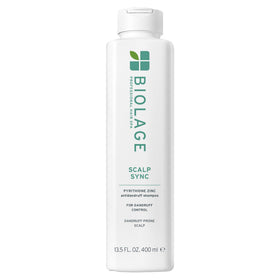 Biolage bottle front view showing anti-dandruff branding and clear benefits