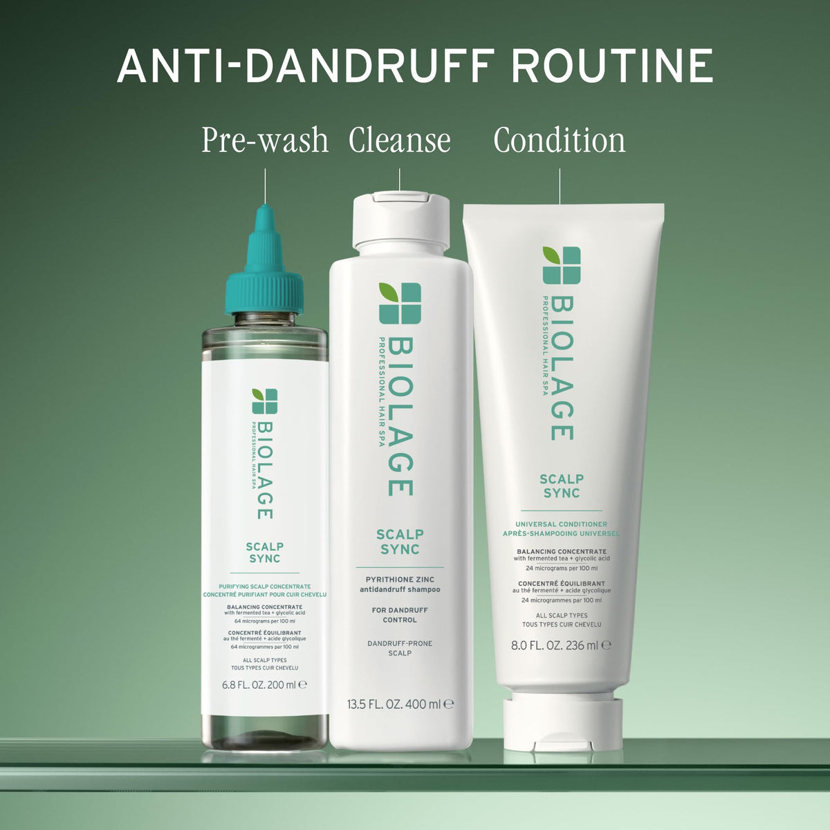 Biolage shampoo being massaged into wet hair showing soothing benefit