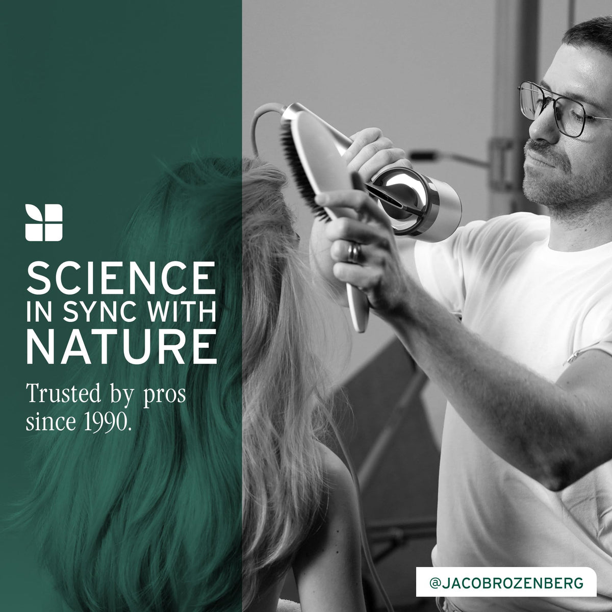 Fermented tea blend and botanical visuals representing Biolage active ingredients
