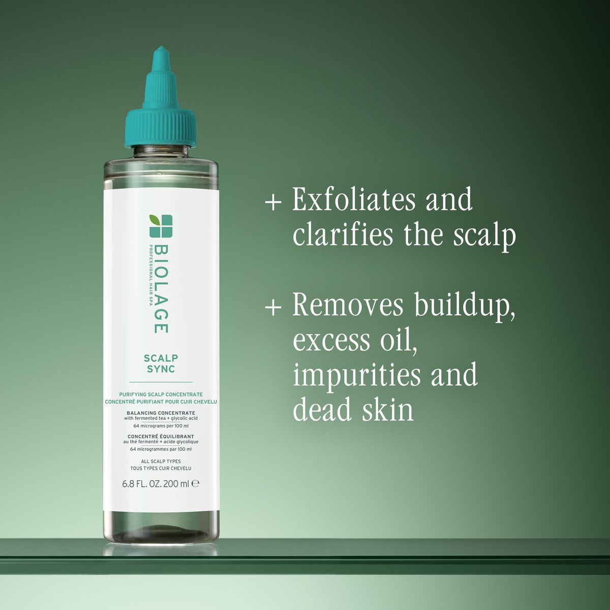 Close-up pour of Biolage concentrate texture highlighting consistency for dosing