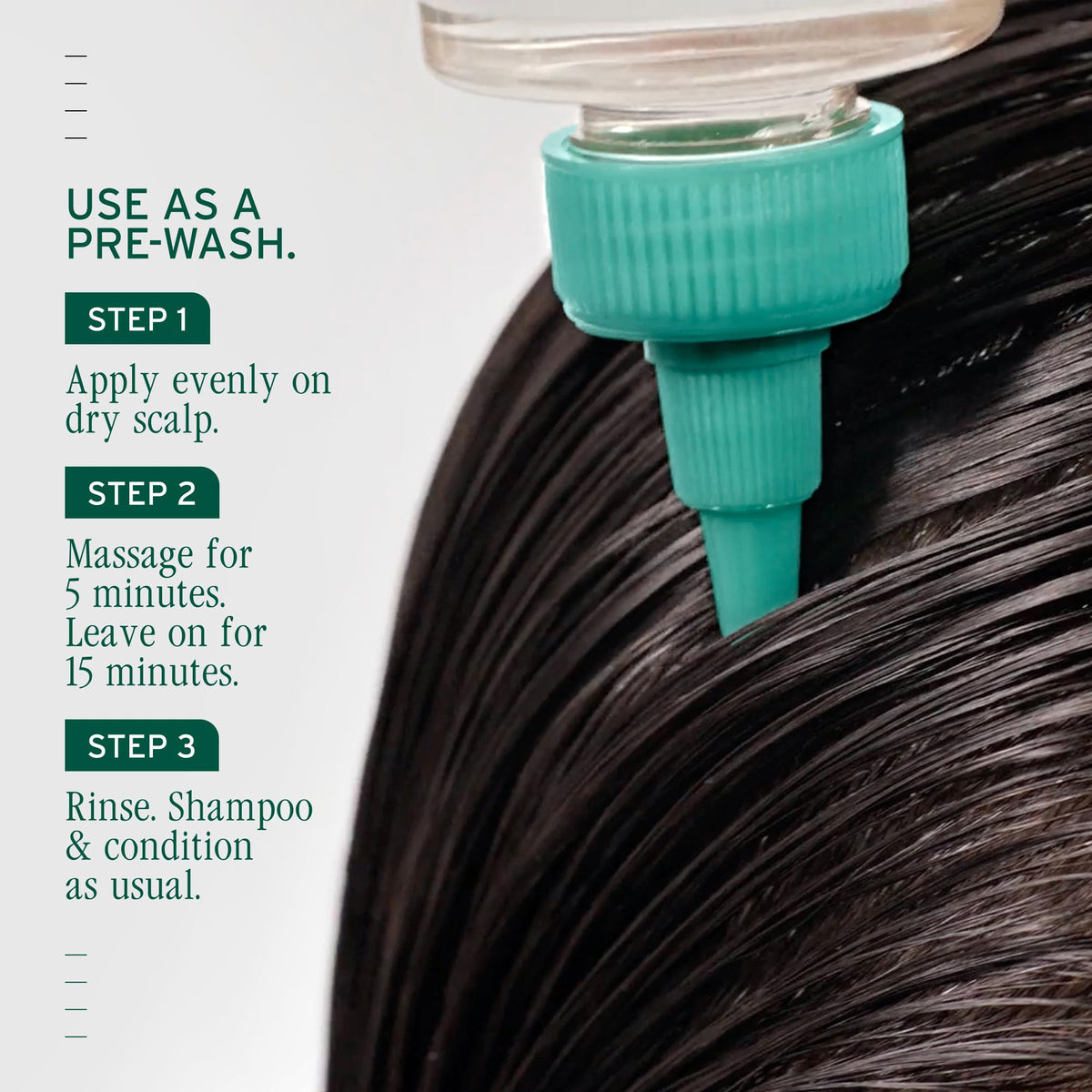 Timer and leave-on step visual representing Biolage 15-minute treatment guidance