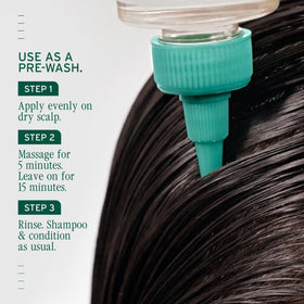 Timer and leave-on step visual representing Biolage 15-minute treatment guidance