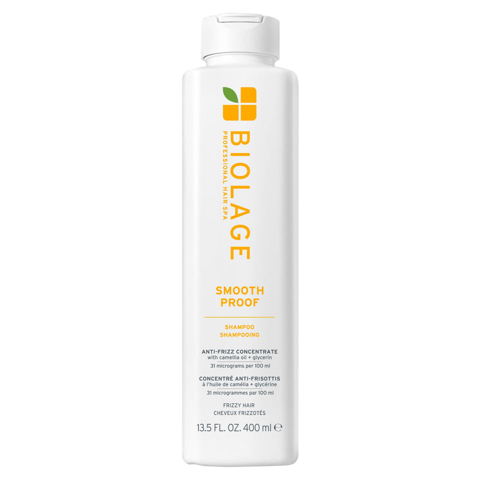 Biolage front bottle showing label and sleek packaging for fast identification and shelf appeal