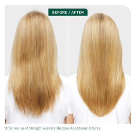 Biolage Strength Recovery bottle detail conveying repair benefits