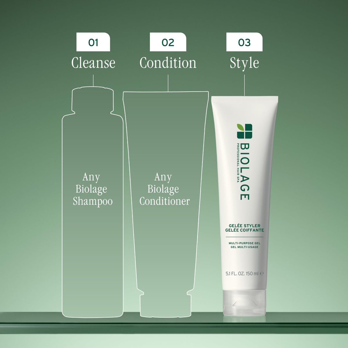 Biolage bottle next to ruler for scale, clarifies 16.9 oz size and value