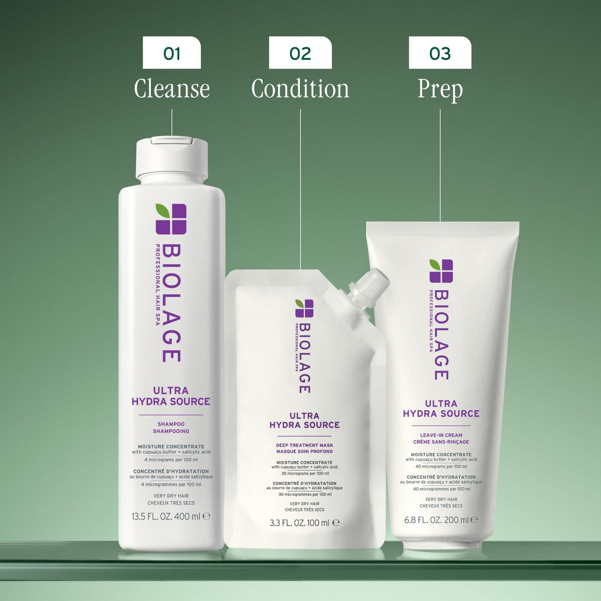 Biolage after use hair showing soft shiny results and improved texture