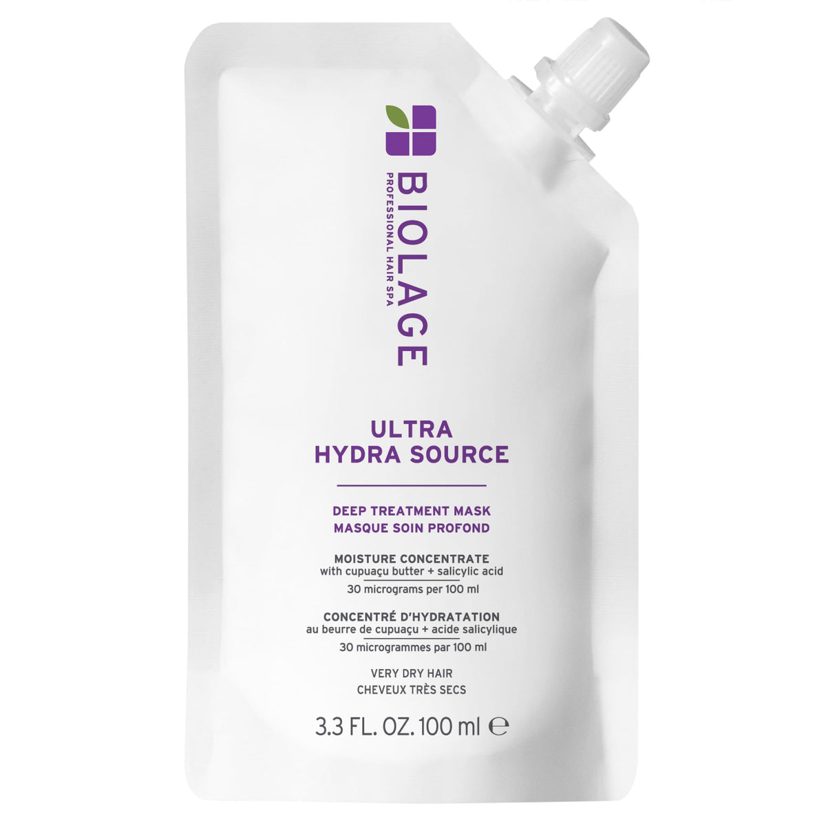 Biolage front packaging showing hydrating mask and benefits