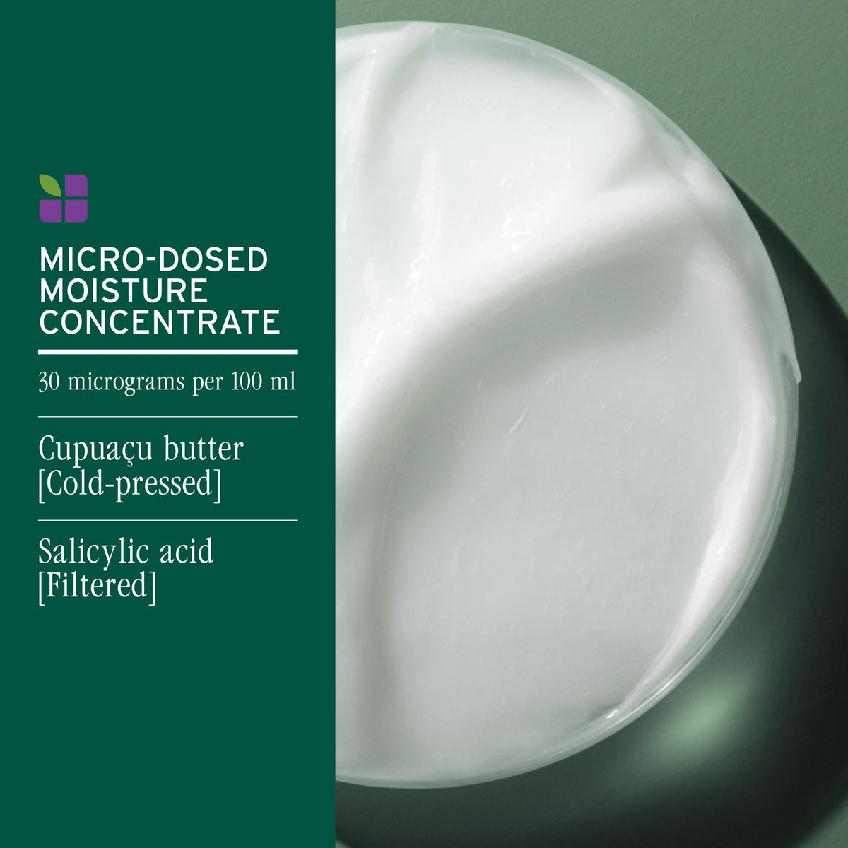 Biolage label close-up showing vegan, paraben-free benefits