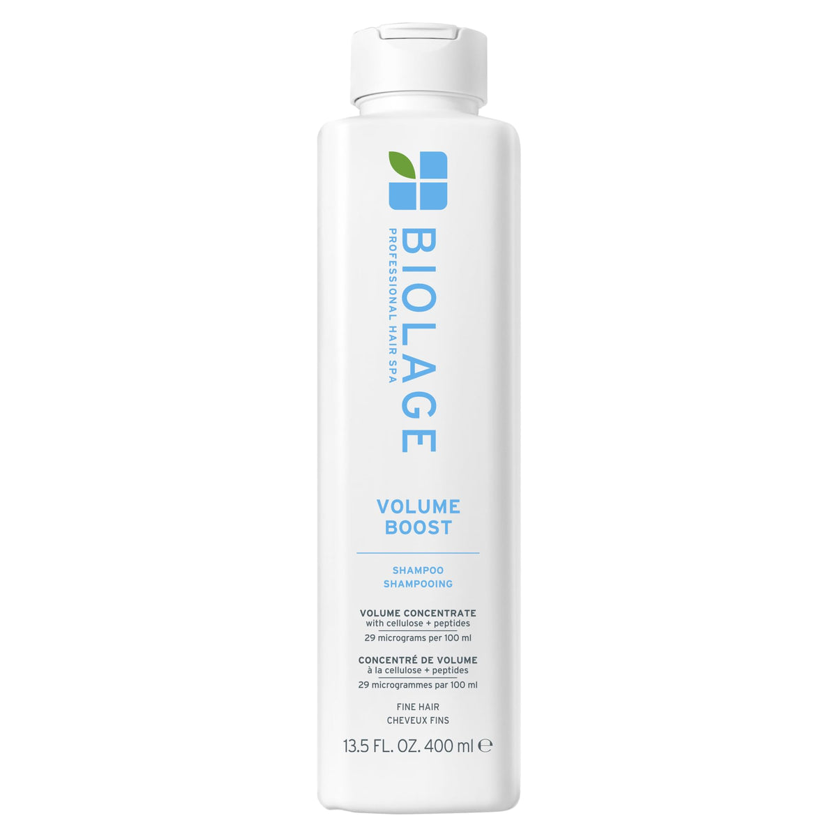 Biolage front packaging showing label and volume benefits