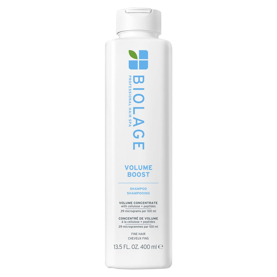Biolage front packaging showing label and volume benefits