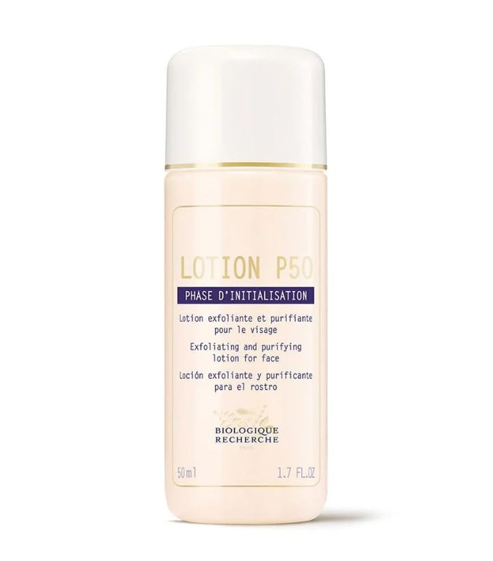 Biologique Recherche travel bottle front view showing label and compact size benefit