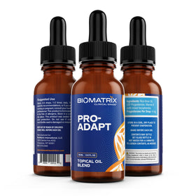 BioMatrix bottle beside common items showing 15 mL scale and travel convenience