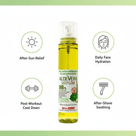 BioMiracle ingredients label highlighting 98% organic aloe vera and vitamins C and E benefits